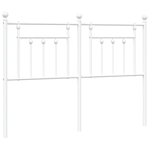 vidaXL Tête de lit métal blanc 140 cm