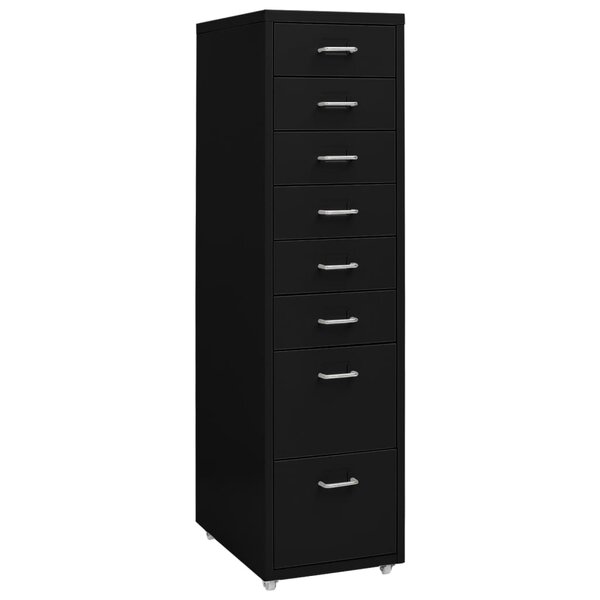 vidaXL Classeur mobile Noir 28x41x109 cm Métal