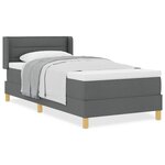 vidaXL Lit coffre avec matelas gris foncé  90 x 200 cm  tissu