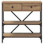 vidaXL Table console avec tiroir chêne artisanal Bois d'ingénierie