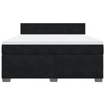 vidaXL Sommier à lattes de lit avec matelas Noir 180x200 cm Velours