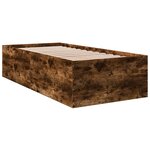 vidaXL Cadre de lit chêne fumé 100x200 cm bois d'ingénierie