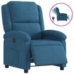 vidaXL Fauteuil inclinable électrique bleu velours