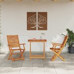 vidaXL Ensemble bistro pliant 3 Pièces Marron Bois d'Acacia Massif