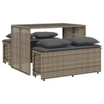 vidaXL Ensemble à manger de jardin 3 Pièces coussins gris résine tressée