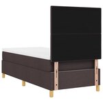 vidaXL Lit Box Spring avec Matelas & LED Marron Foncé 90x200 cm Tissu