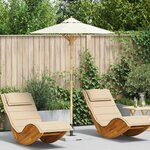 vidaXL Parasol de jardin Ø 150 x 210 cm Bambou Rond Crème blanc