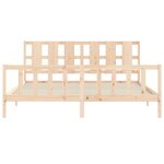 vidaXL Cadre de lit avec tête de lit 200x200 cm bois massif
