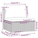 vidaXL Canapé central de jardin avec coussins Noir Résine tressée