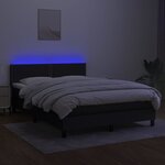 vidaXL Sommier à lattes de lit avec matelas LED Noir 140x190 cm Tissu