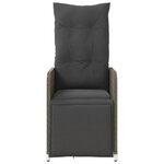 vidaXL Chaises inclinables de jardin lot de 2 et coussins gris rotin