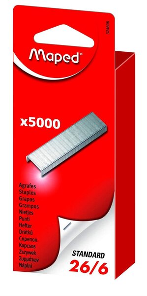 Boite de 5000 agrafes 26/6 zinguées MAPED