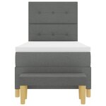 vidaXL Lit à ressorts avec matelas et banc gris foncé 80x200 cm en tissu