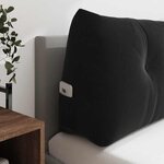 vidaXL Coussin de Dos Noir 140 x 24 x 50 cm Velours