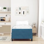 vidaXL Cadre de lit avec matelas Bleu foncé 80 x 200 cm tissu