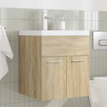 vidaXL Armoire lavabo de salle de bain et vasque et robinet intégrés