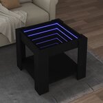 vidaXL Table basse avec LED noir 53x53x45 cm bois d'ingénierie