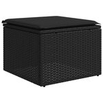 vidaXL Salon de jardin 7 Pièces avec coussins noir résine tressée