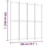 vidaXL Cloison de séparation 4 panneaux Noir 200x220 cm Tissu