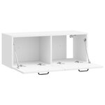vidaXL Meuble TV mural Montage mural Blanc brillant 78 5 x 31 x 30 cm