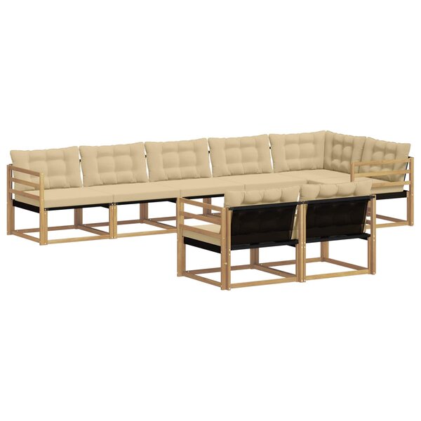 vidaXL Ensemble de canapés d'extérieur 8 pc Blanc et Beige