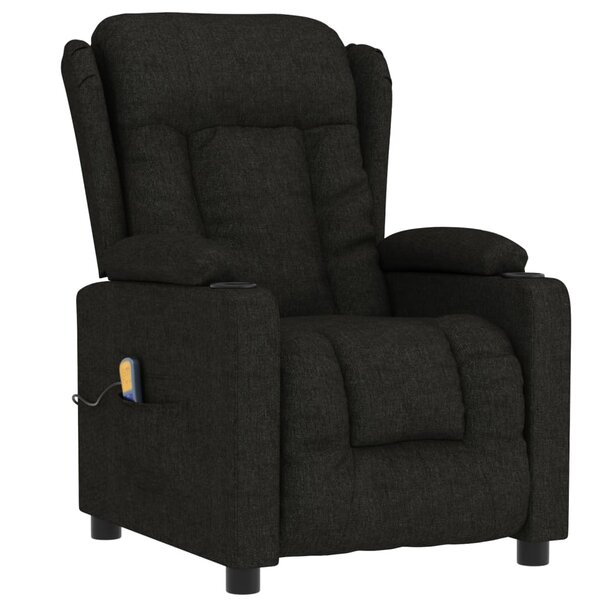 vidaXL Fauteuil de massage Noir Tissu