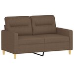 vidaXL Ensemble de canapés 2 Pièces avec coussins Marron Tissu