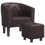 vidaXL Chaise cabriolet avec repose-pied marron similicuir