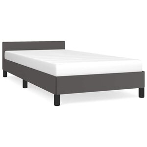vidaXL Cadre de lit avec tête de lit sans matelas gris 90x200 cm