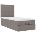 vidaXL Lit ottoman avec matelas taupe 90x200 cm tissu