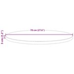 vidaXL Dessus de table rond blanc Ø70x3 cm bois de pin massif