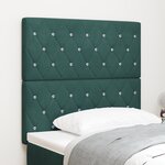 Tête de lit vidaXL bouton en cristal tufté vert foncé 90 cm velours