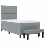 vidaXL Lit à ressorts avec matelas Gris clair 100 x 200 cm tissu