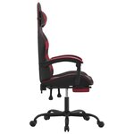 vidaXL Chaise de jeu pivotante repose-pied Noir bordeaux Similicuir