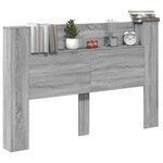 vidaXL Cabinet de Tête de Lit avec LED Gris Sonoma Bois d'ingénierie