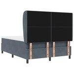 vidaXL Lit à ressorts avec matelas Gris foncé 160 x 200 cm Velours