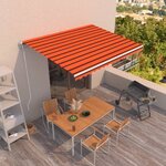 vidaXL Auvent rétractable automatique 450x350 cm Orange et marron