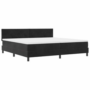 vidaXL Lit à ressorts avec matelas Noir 200 x 200 cm tissu
