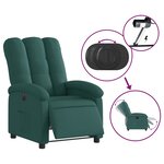 vidaXL Fauteuil inclinable électrique Vert foncé Tissu