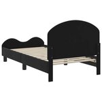 vidaXL Cadre de lit pour enfants avec tête de lit Noir 80 x 160 cm