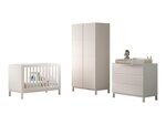 Ensemble Chambre eva lit bébé 60x120 + commode + plan à langer + armoire 2 portes blanc