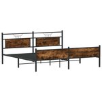vidaXL Cadre de lit en métal sans matelas chêne fumé 183x213 cm