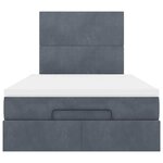 vidaXL Cadre de lit ottoman et matelas gris foncé 120x200 cm velours