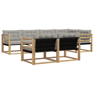 vidaXL Ensemble de canapés d'extérieur 7 pc Blanc et gris clair
