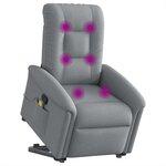 vidaXL Fauteuil de massage inclinable Gris clair Tissu