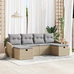 vidaXL Ensemble de canapé de jardin 6 Pièces Beige 55 x 62 x 69 cm