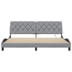 vidaXL Cadre de lit avec LED sans matelas gris clair 200x200 cm tissu