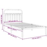 vidaXL Cadre de lit métal sans matelas avec tête de lit noir 107x203cm
