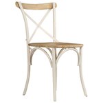 vidaXL Chaises à dossier croisé lot de 4 blanc bois de manguier massif