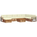 vidaXL Ensemble de canapés d'extérieur 9 pc Naturel et Crème